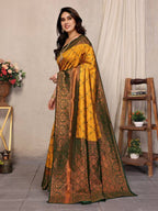 Kanjeevaram Banarasi Silk Jacquard Saree With Unstiched Blouse