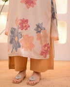 Floral Printed and Hand Embroidered Kurta with Pant and Dupatta