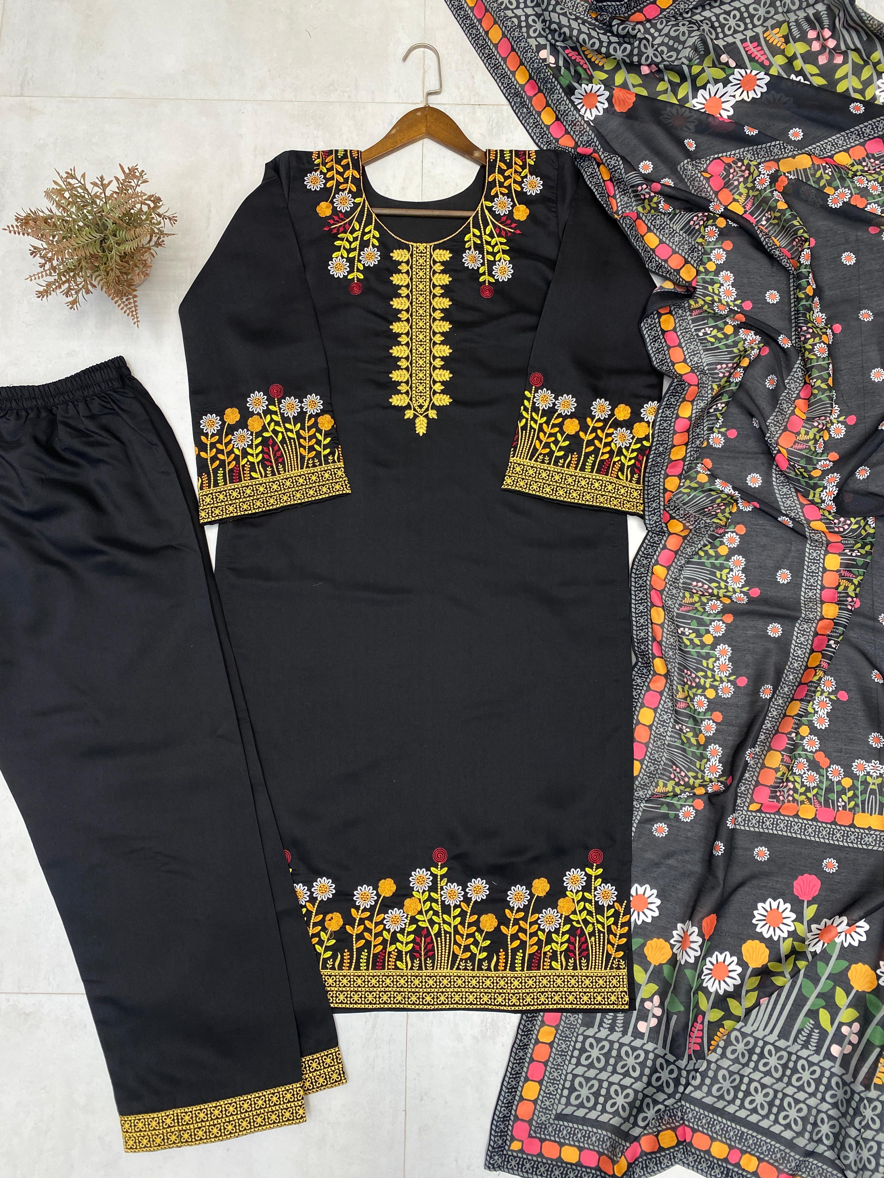 Black Kurti Set For Women's and Girls