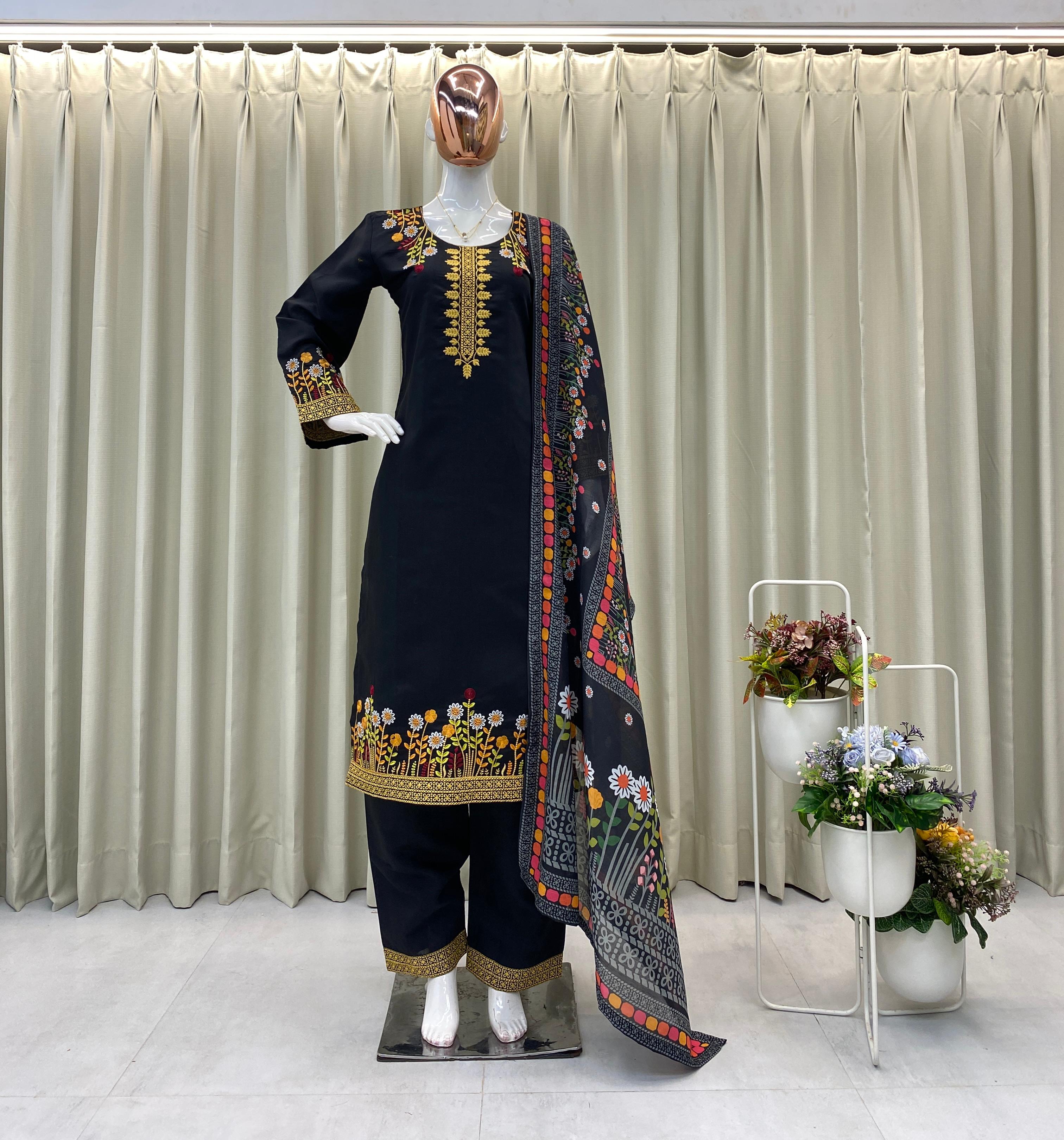 Black Kurti Set For Women's and Girls