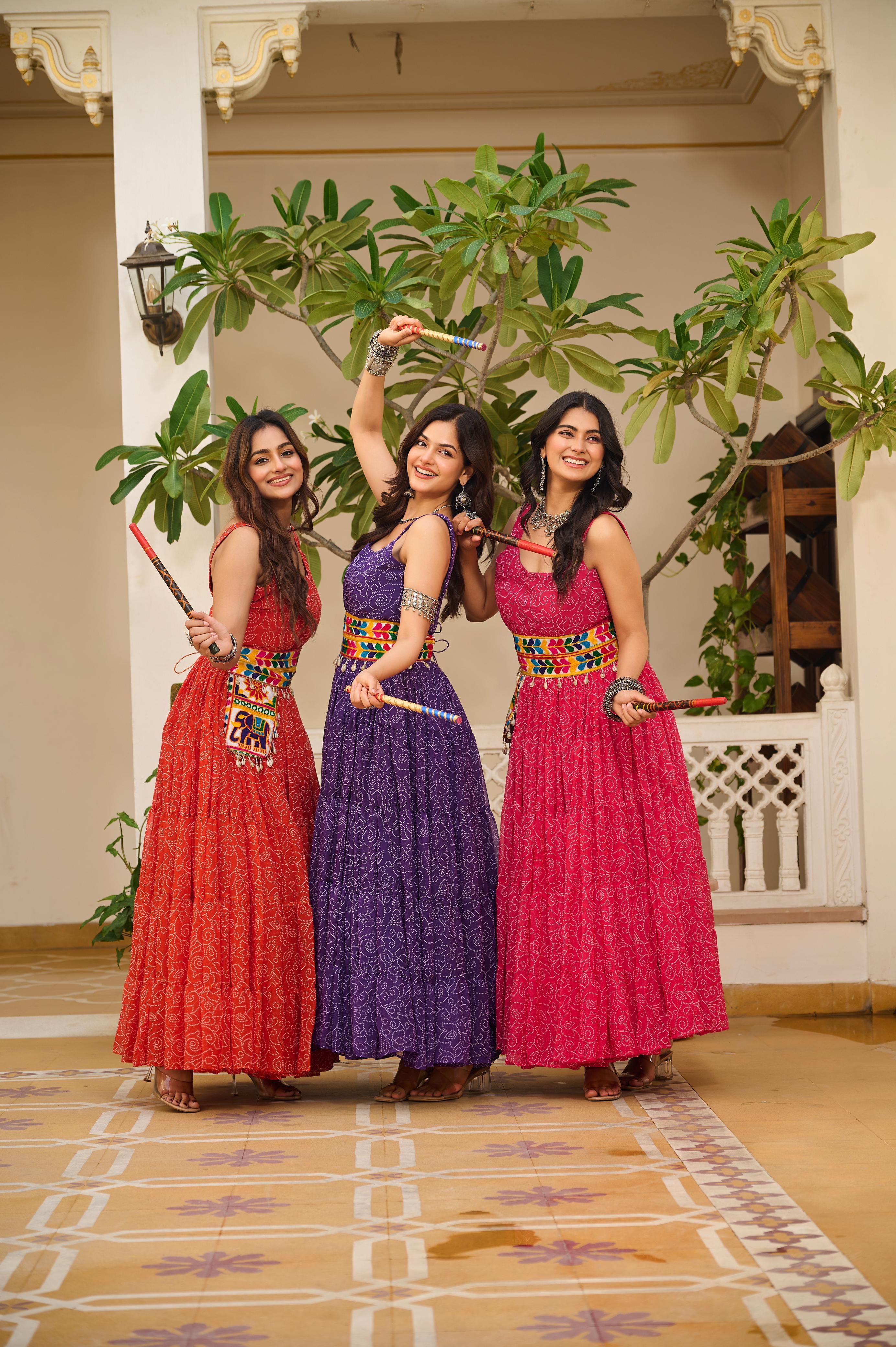Foux Georgette Bandhani Print Gown