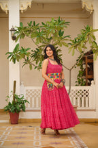 Foux Georgette Bandhani Print Gown