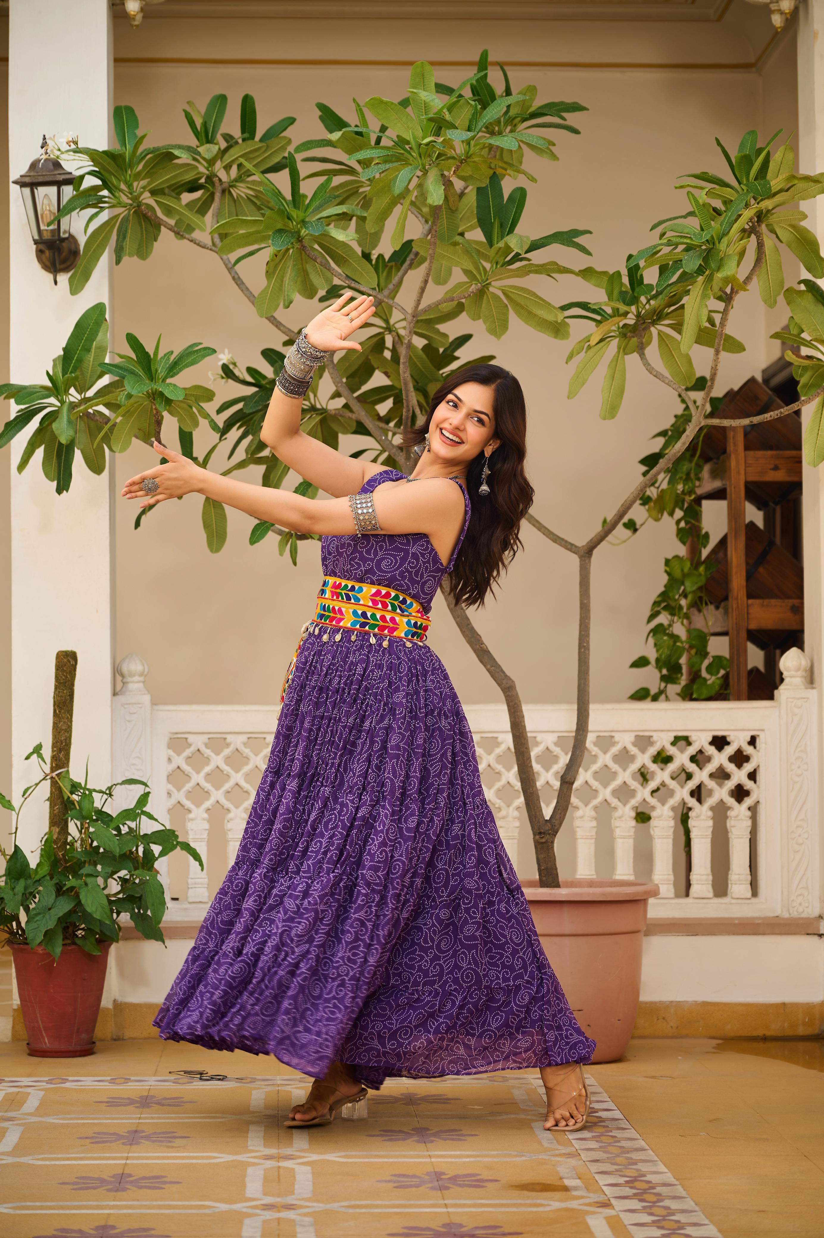 Foux Georgette Bandhani Print Gown