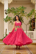 Foux Georgette Bandhani Print Gown