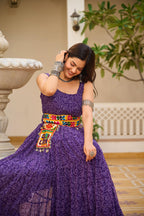 Foux Georgette Bandhani Print Gown