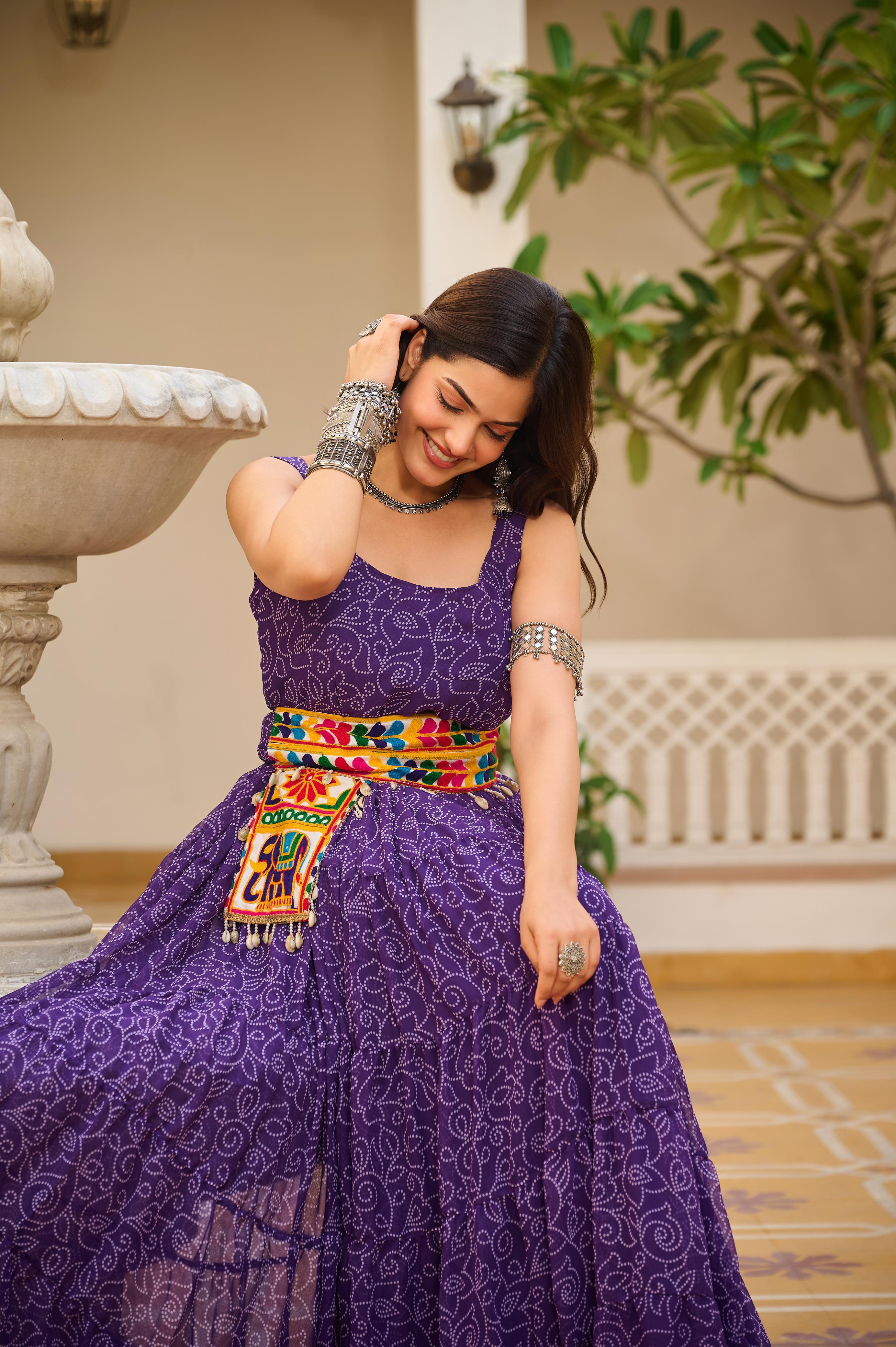 Foux Georgette Bandhani Print Gown