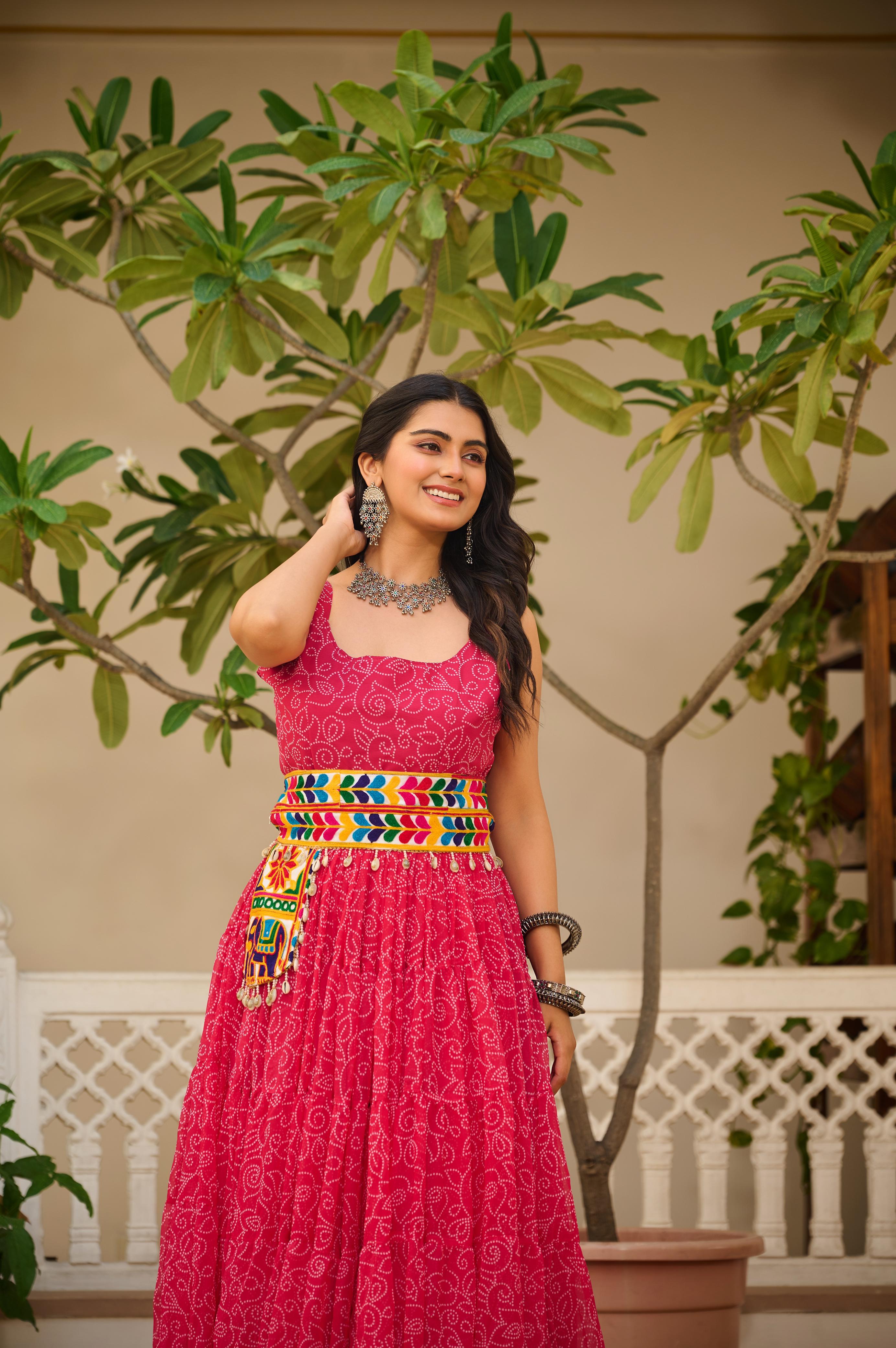 Foux Georgette Bandhani Print Gown