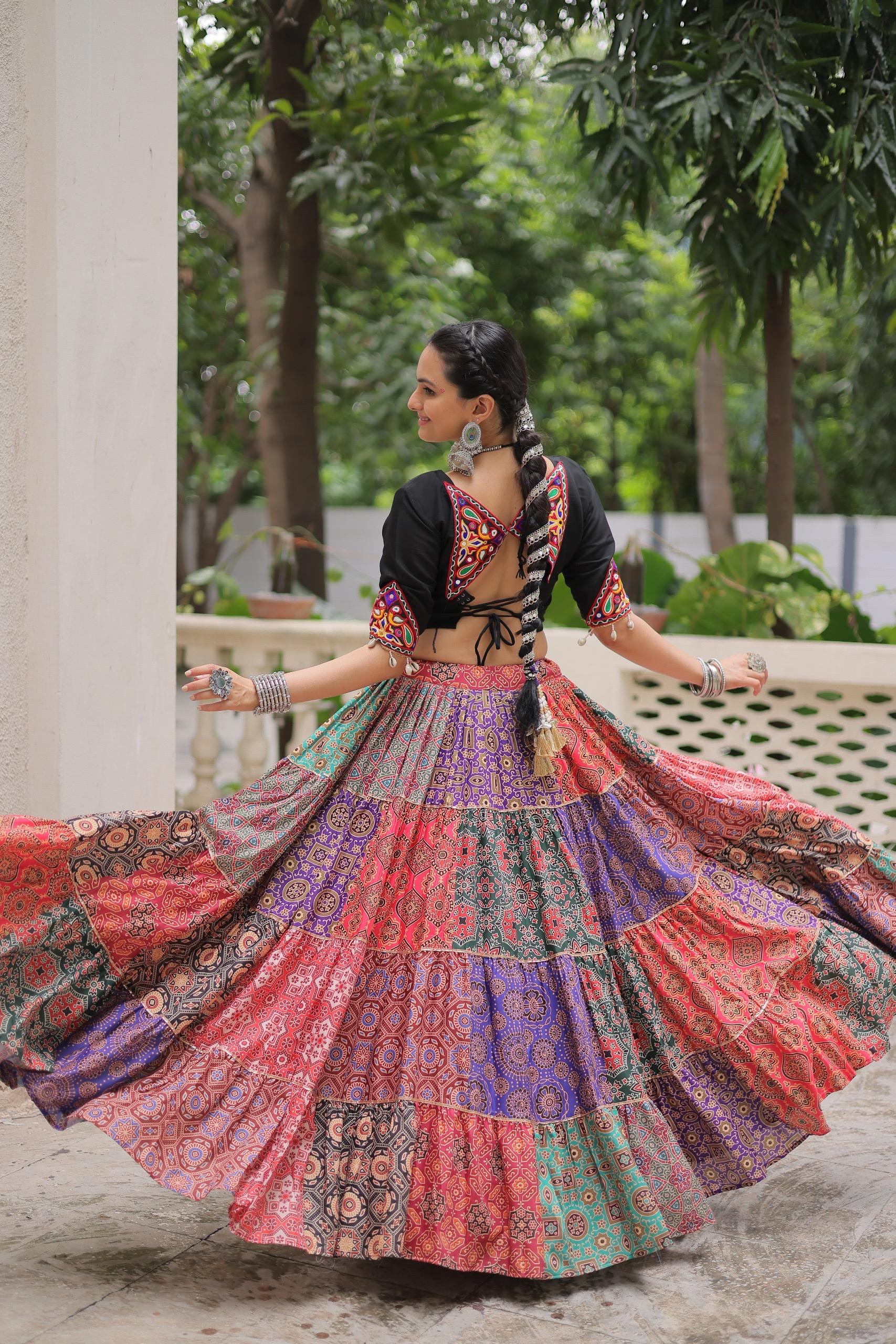 Navratri Special Multicolor Ready To Wear Lehenga