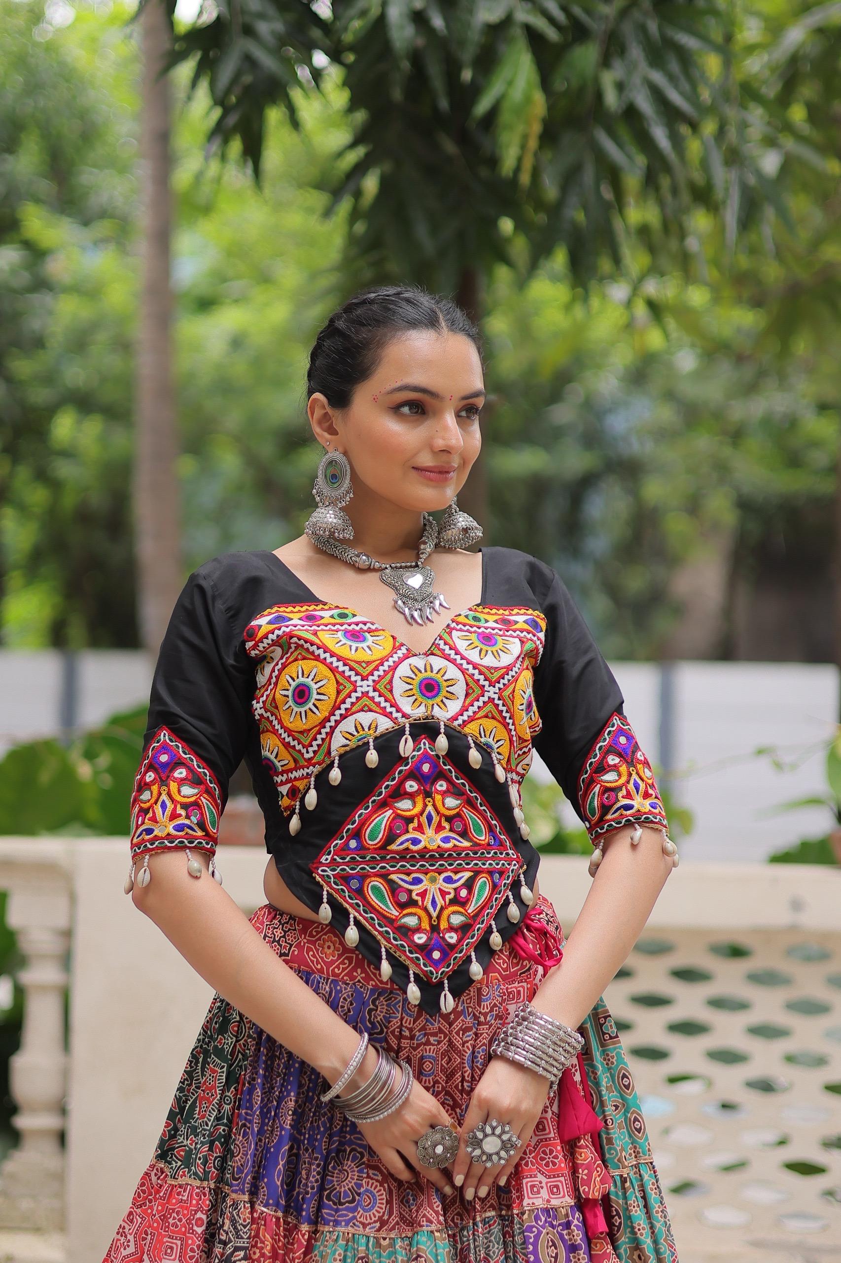 Navratri Special Multicolor Ready To Wear Lehenga