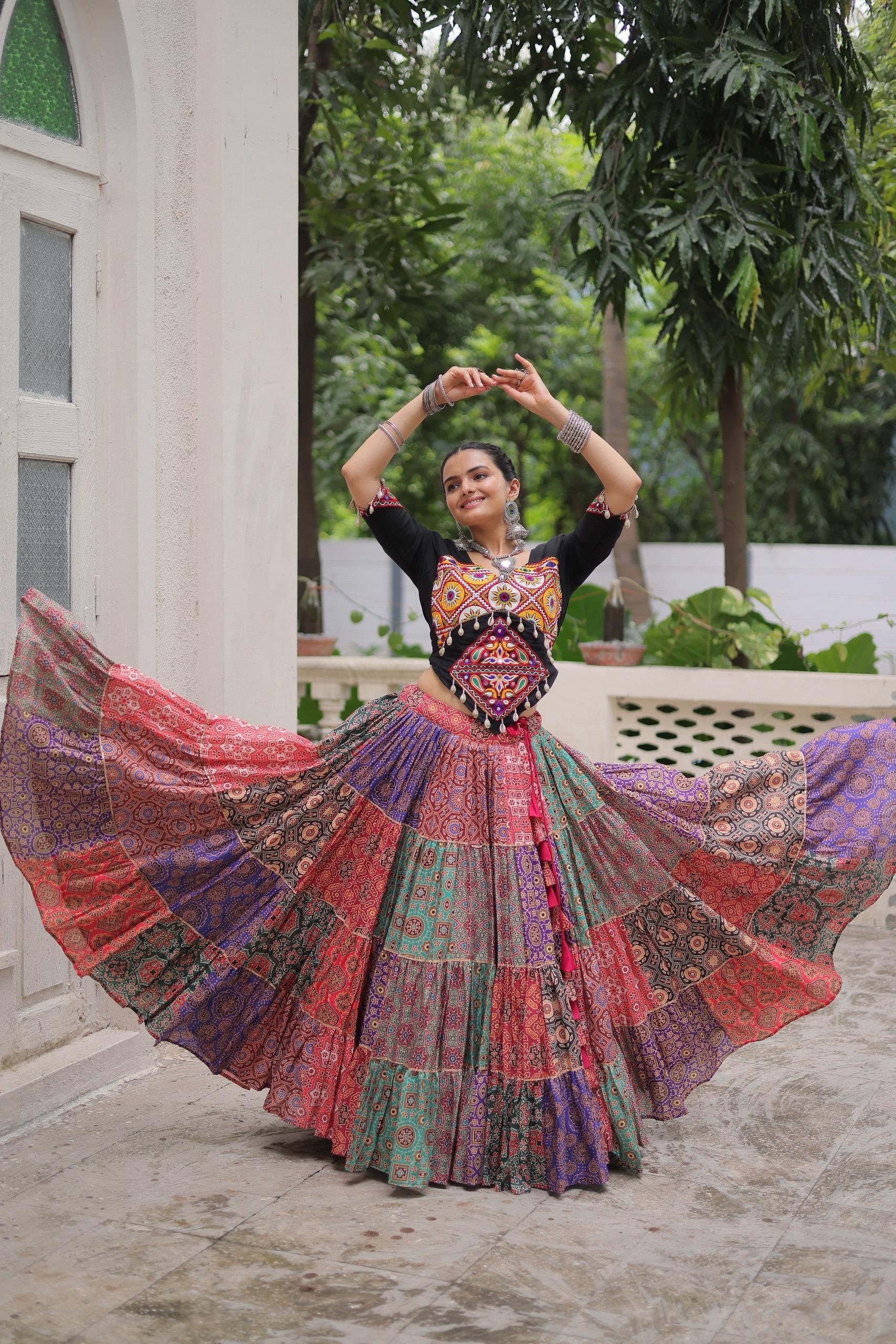 Navratri Special Multicolor Ready To Wear Lehenga