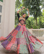 Navratri Special Multicolor Ready To Wear Lehenga