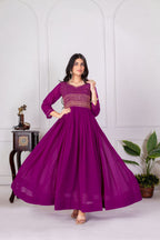 Georgette With Embroidery Gown