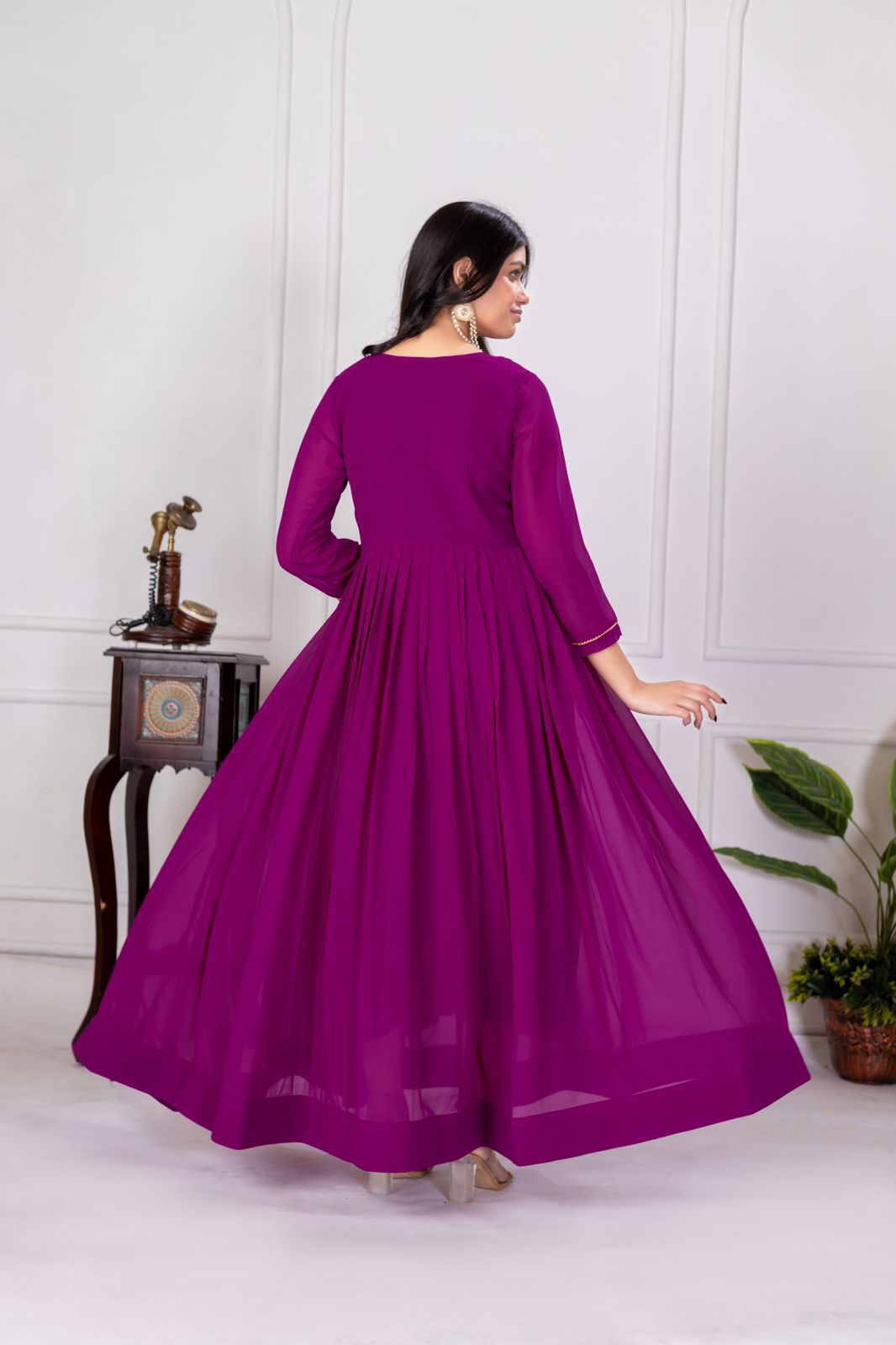 Georgette With Embroidery Gown