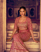 Georgette Embroidered and Swarovski Work Salwar Suit
