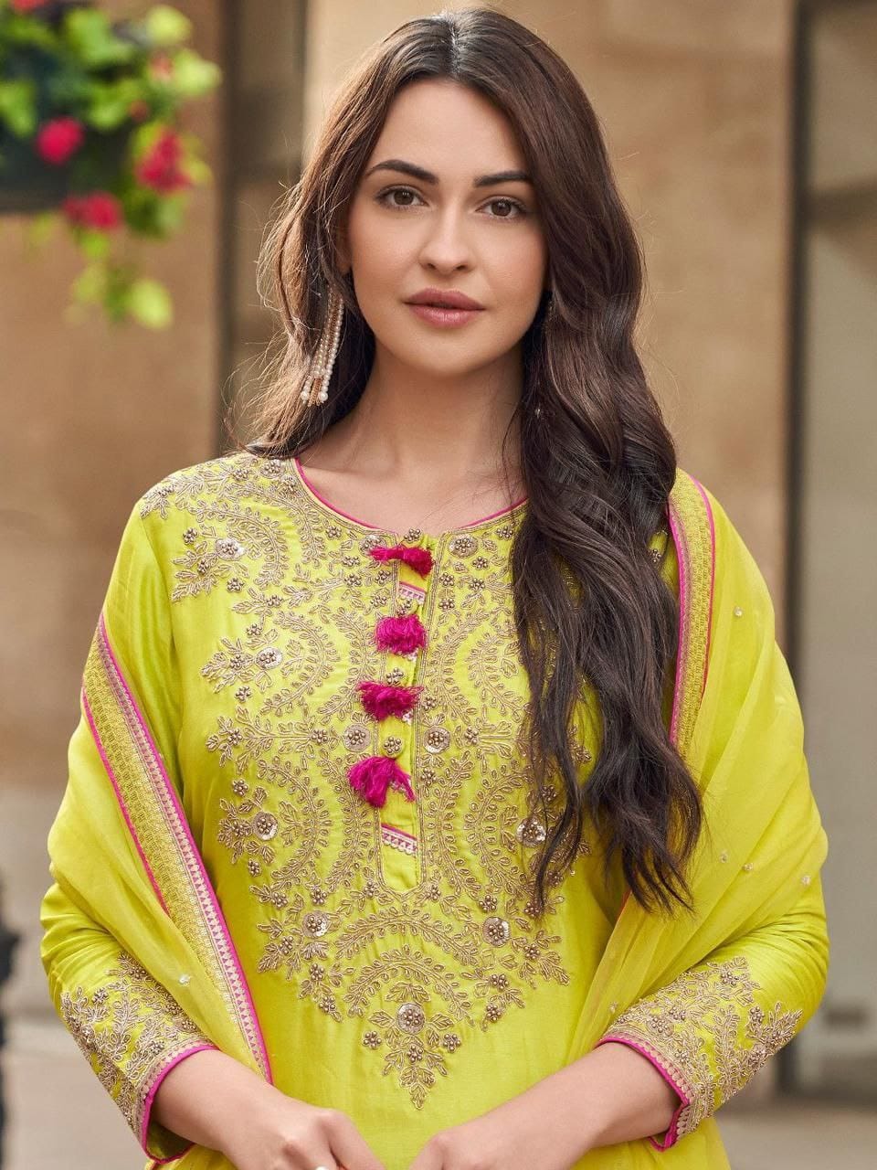 Silk Women Kurti With Dupatta & Bottomwear