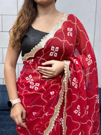 Women's Georgette Saree With Unstitched Blouse Piece