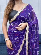 Women's Georgette Saree With Unstitched Blouse Piece