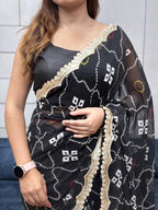 Women's Georgette Saree With Unstitched Blouse Piece