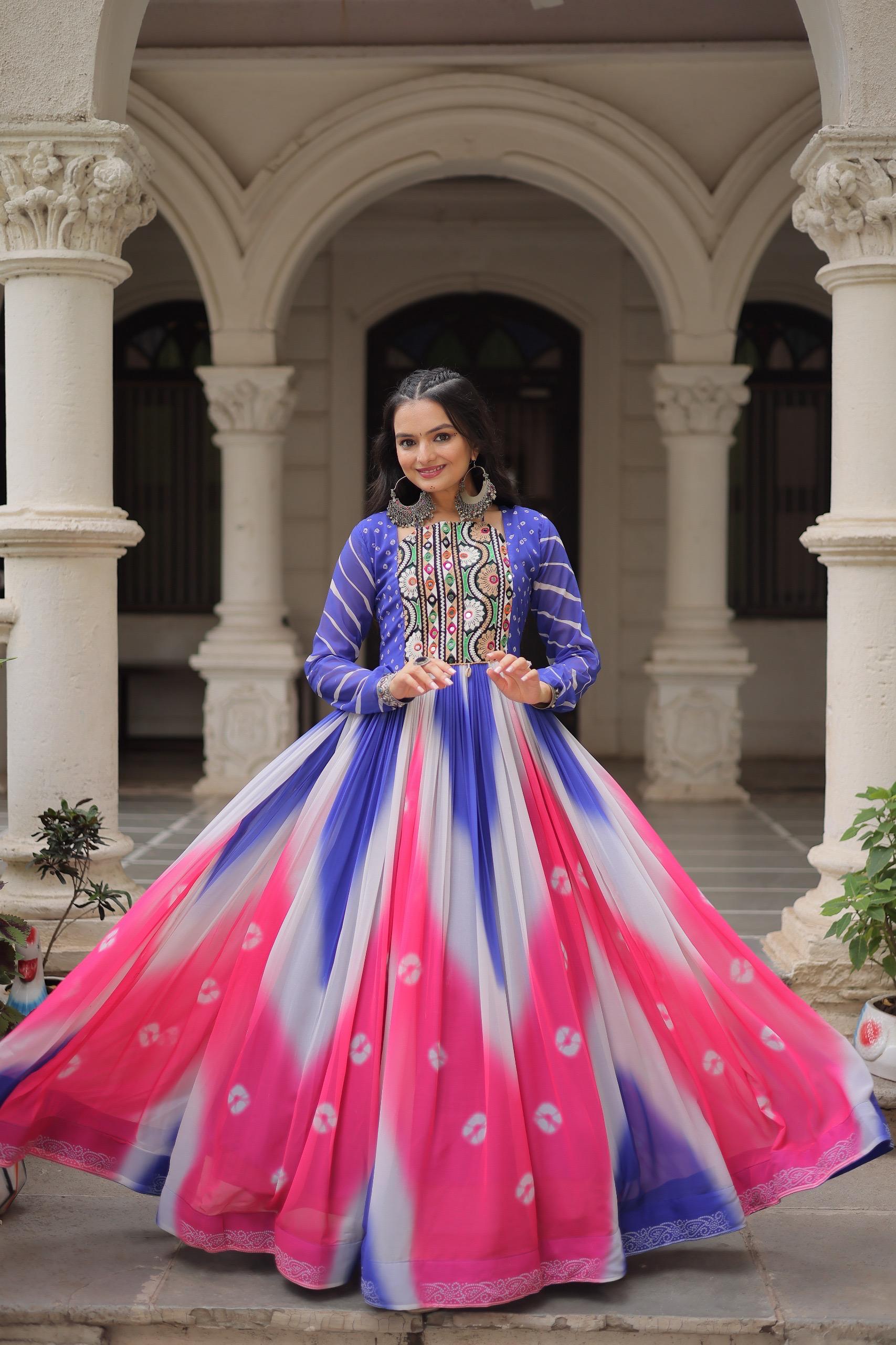 Embroidered Georgette Long Gowns