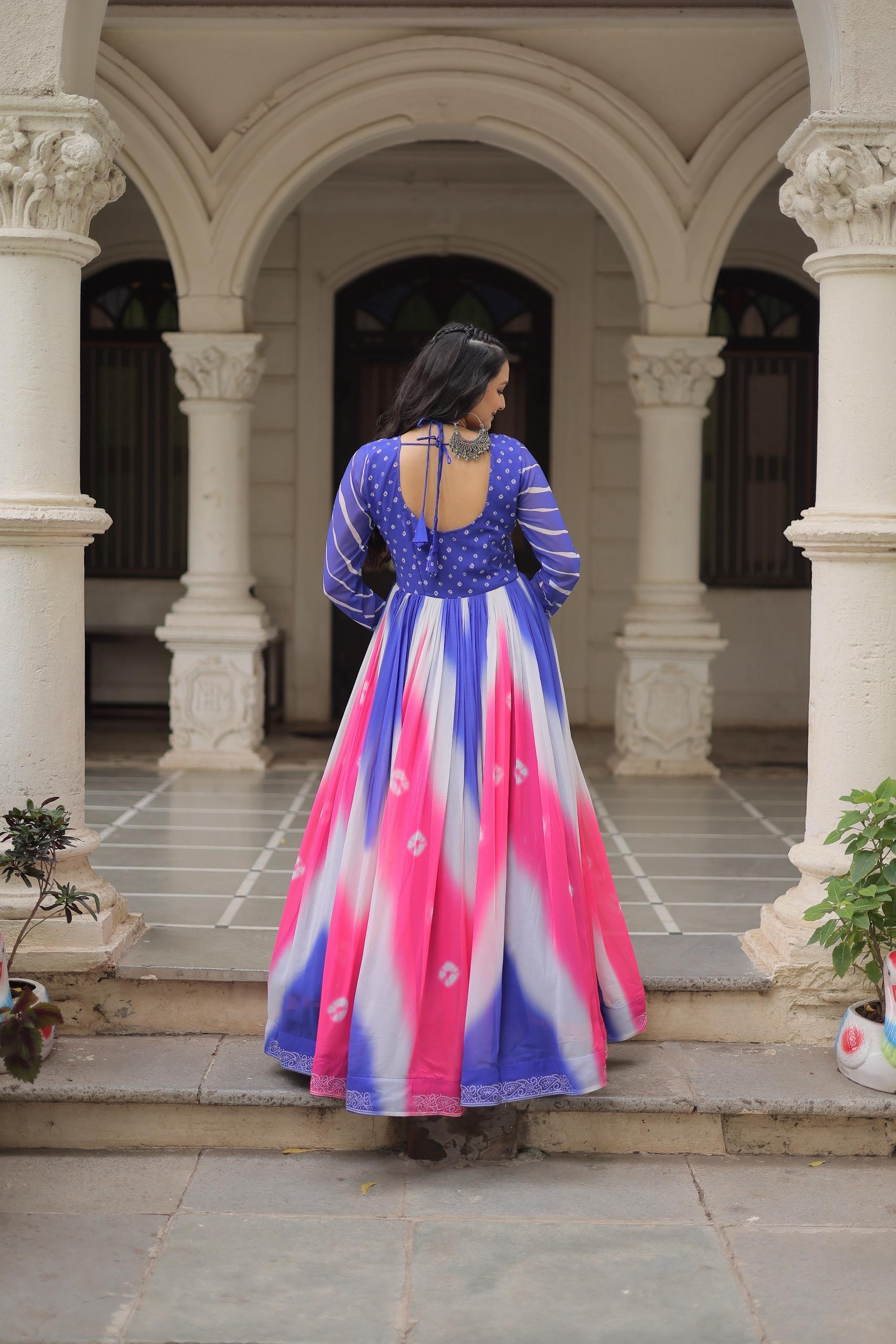 Embroidered Georgette Long Gowns