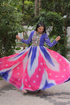 Embroidered Georgette Long Gowns