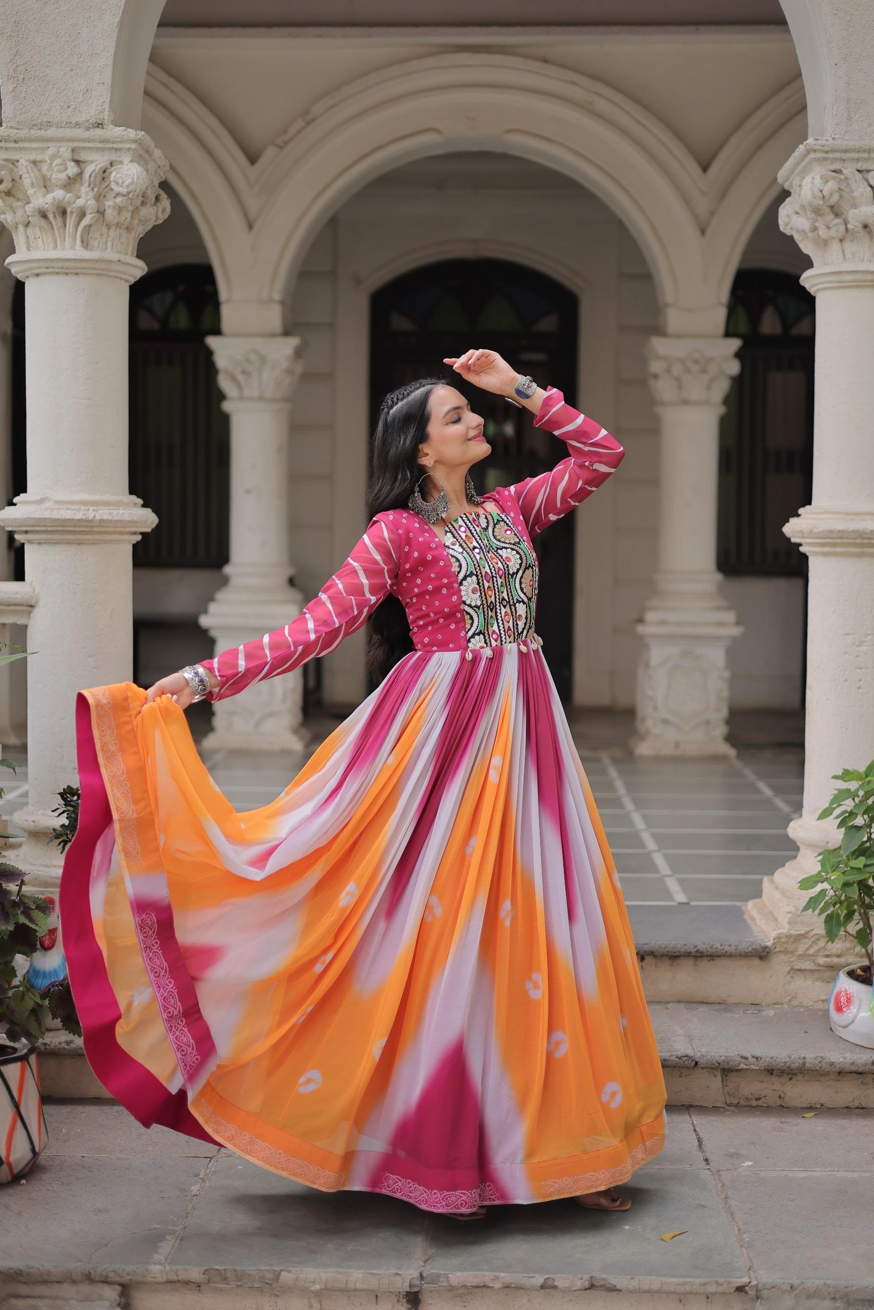 Embroidered Georgette Long Gowns