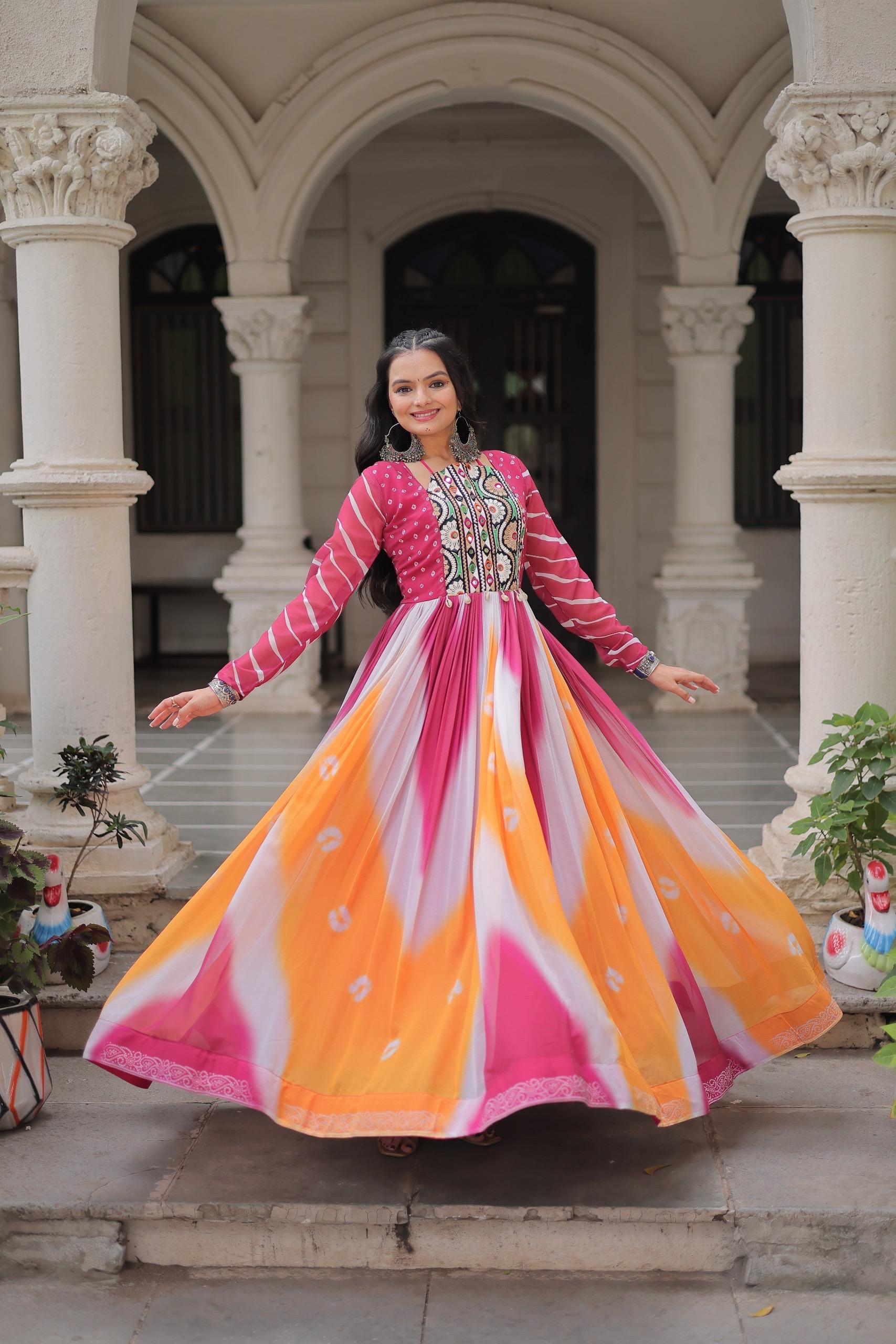 Embroidered Georgette Long Gowns