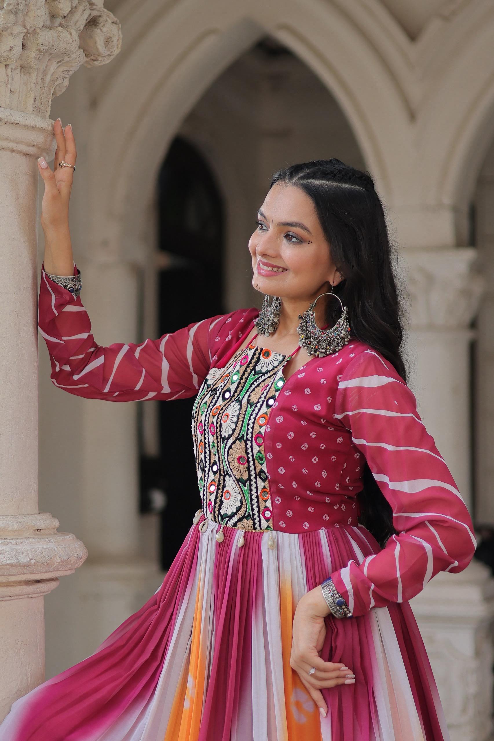 Embroidered Georgette Long Gowns