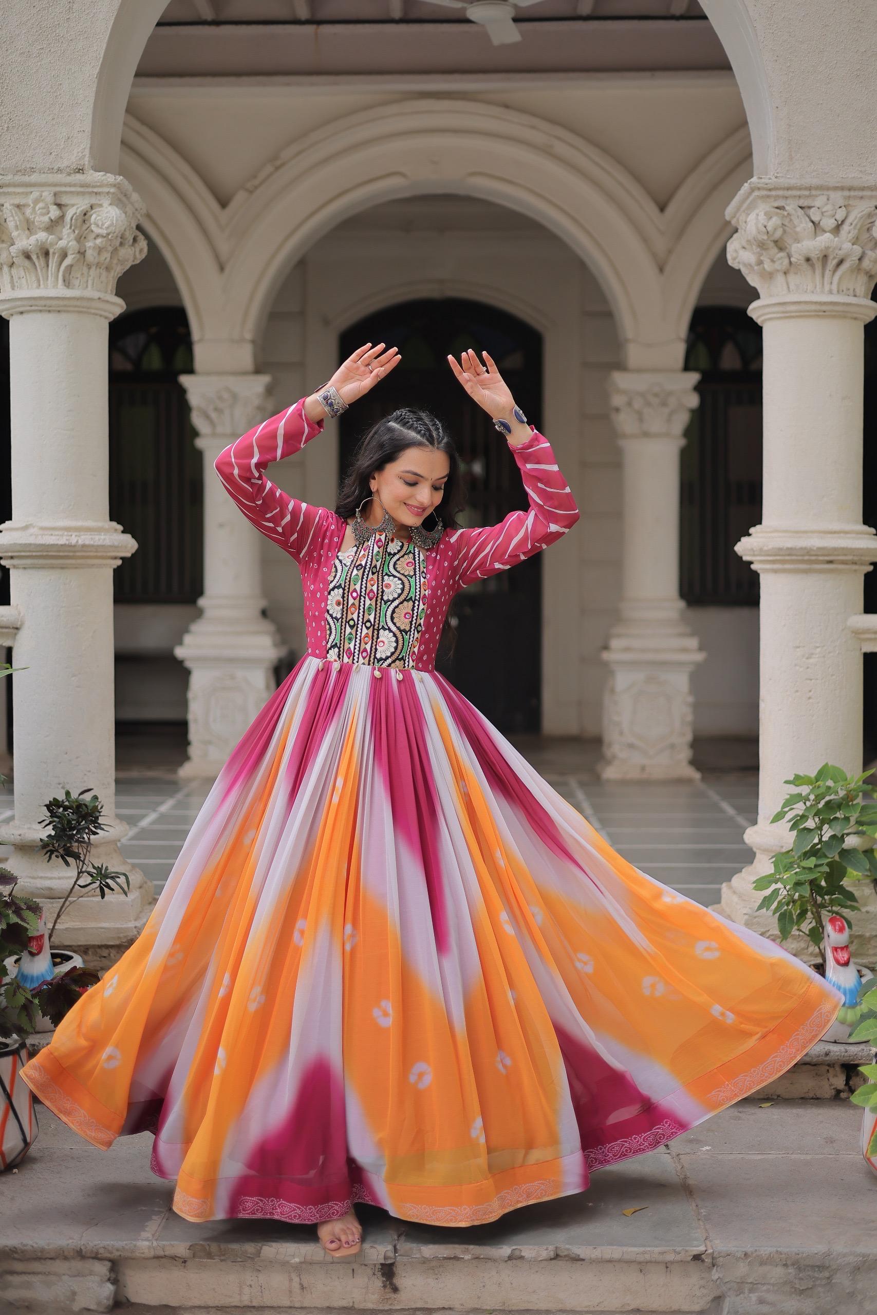 Embroidered Georgette Long Gowns