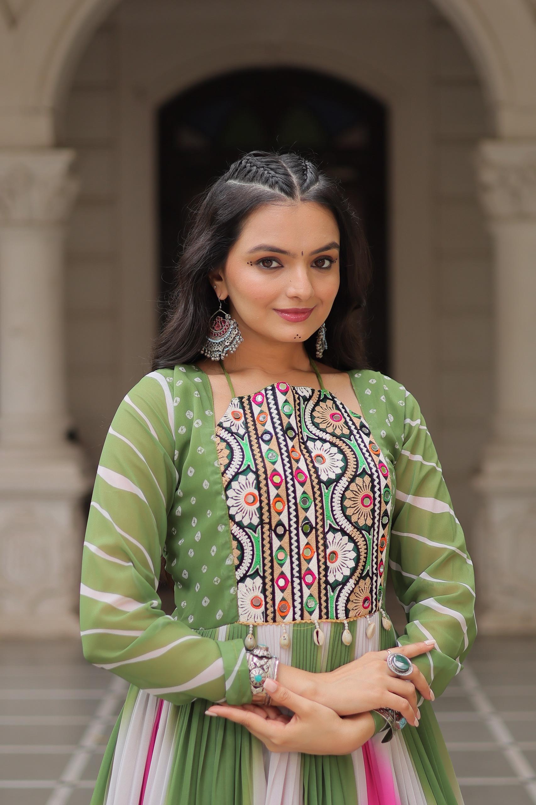 Embroidered Georgette Long Gowns