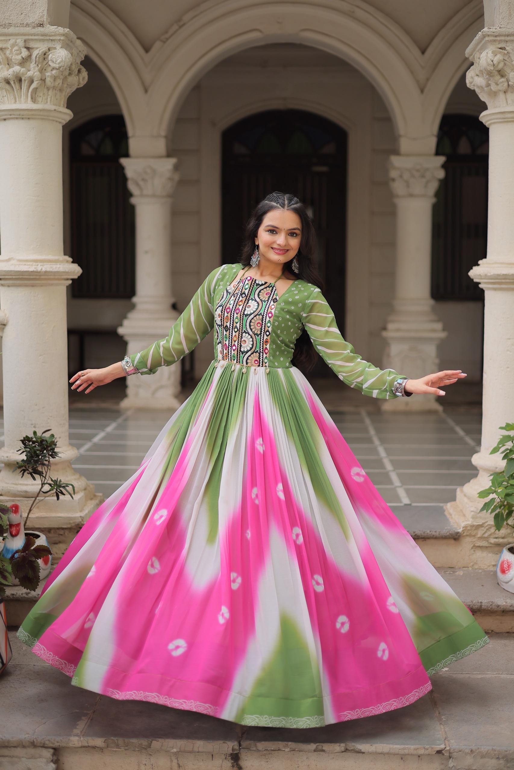 Embroidered Georgette Long Gowns