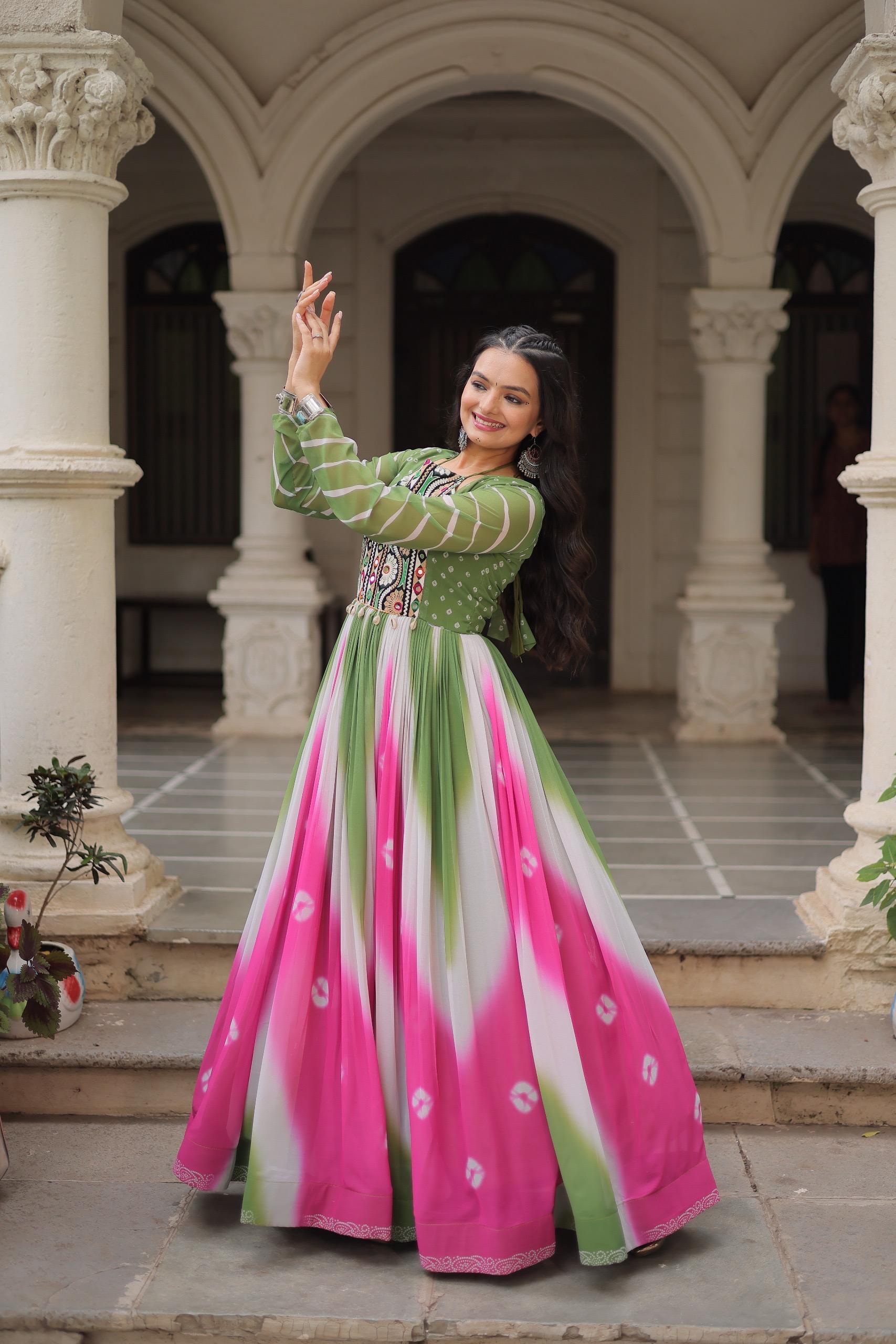 Embroidered Georgette Long Gowns