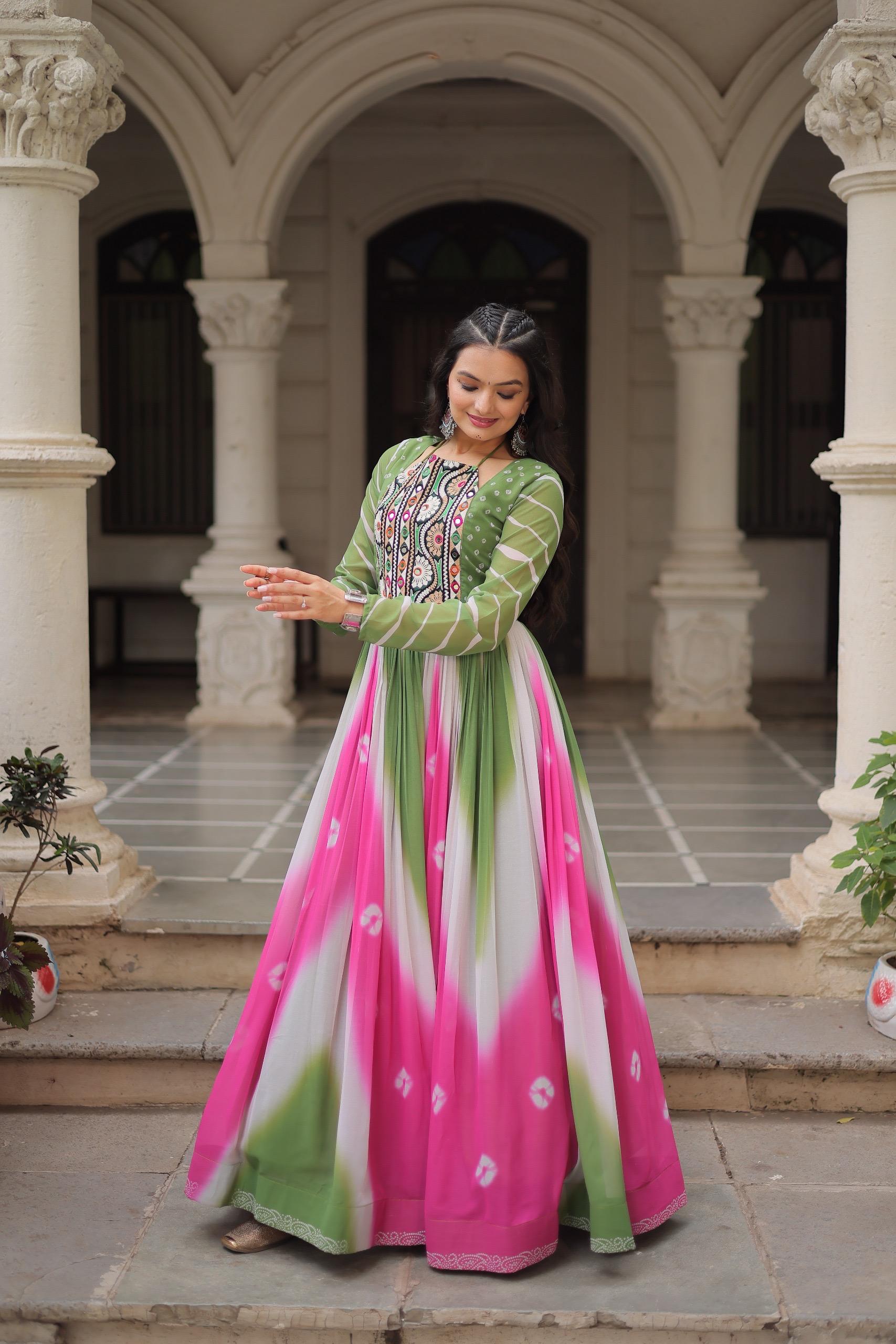 Embroidered Georgette Long Gowns