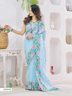 Linen Silk Blend Saree With Unstitched Blouse Piece