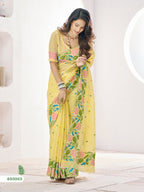 Linen Silk Blend Saree With Unstitched Blouse Piece
