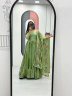 Elegant Fendy Fabric Gown with Dupatta