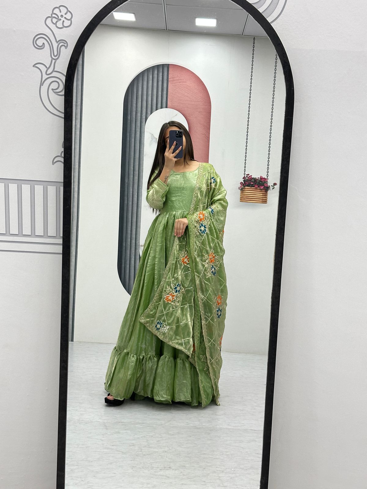 Elegant Fendy Fabric Gown with Dupatta