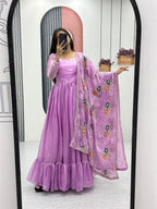 Elegant Fendy Fabric Gown with Dupatta