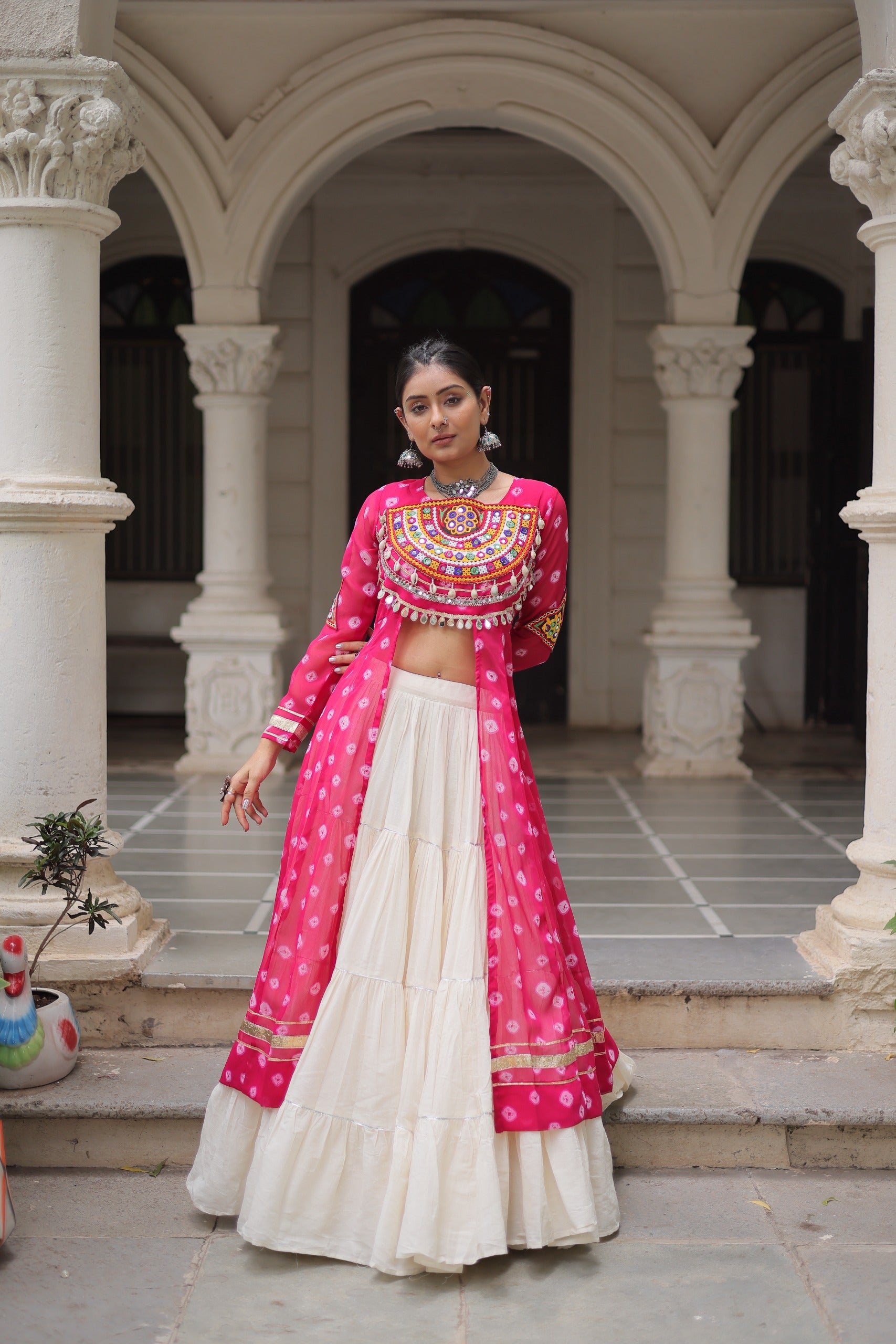 Bandhani Print Lehenga Kurti Set