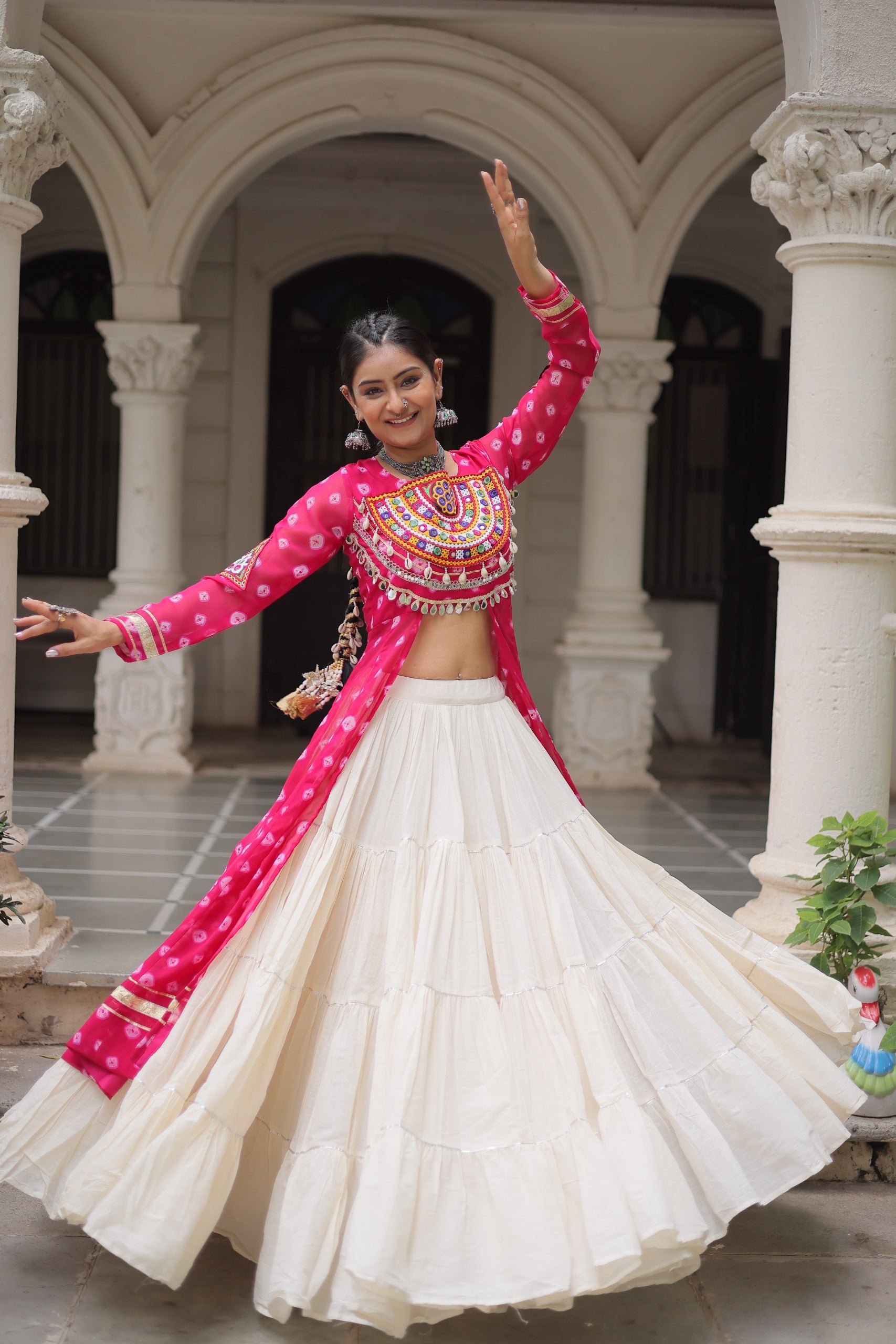 Bandhani Print Lehenga Kurti Set