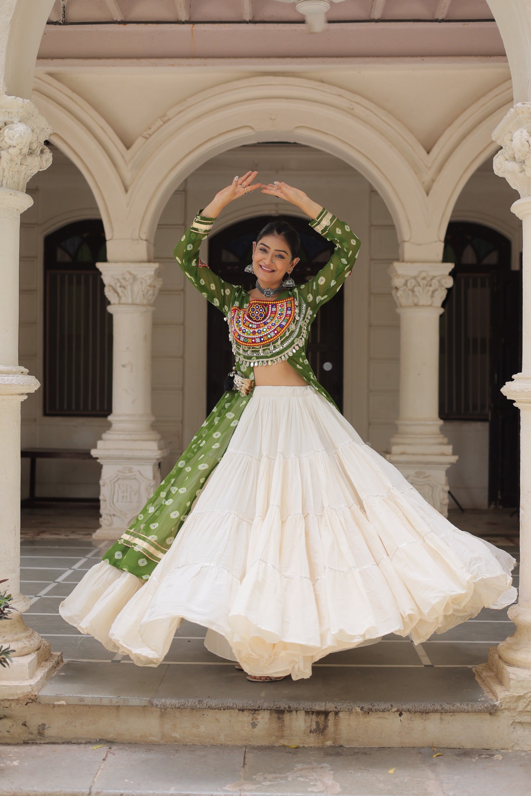 Bandhani Print Lehenga Kurti Set