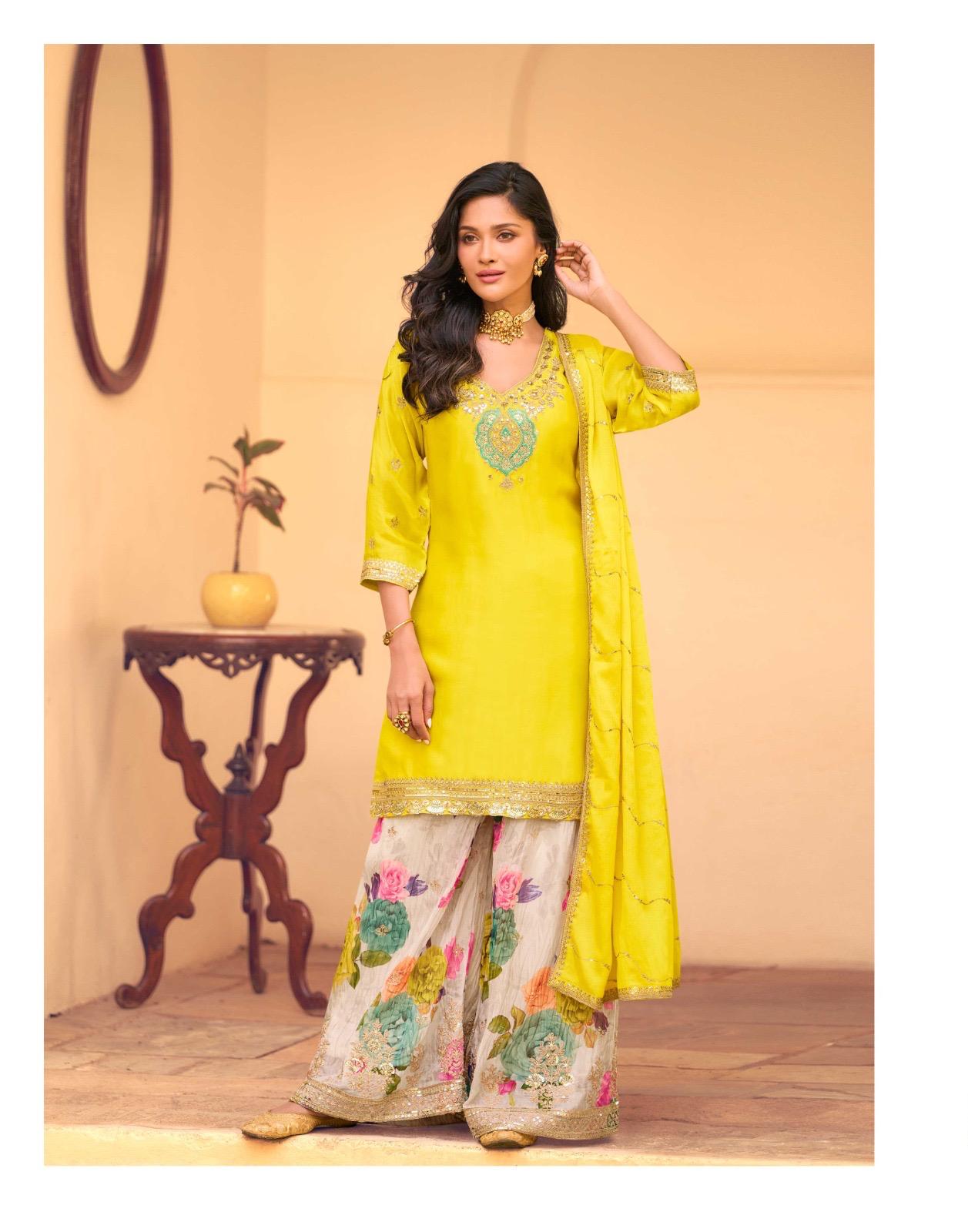 Women's Chinon Fabrics Unstitch Suit