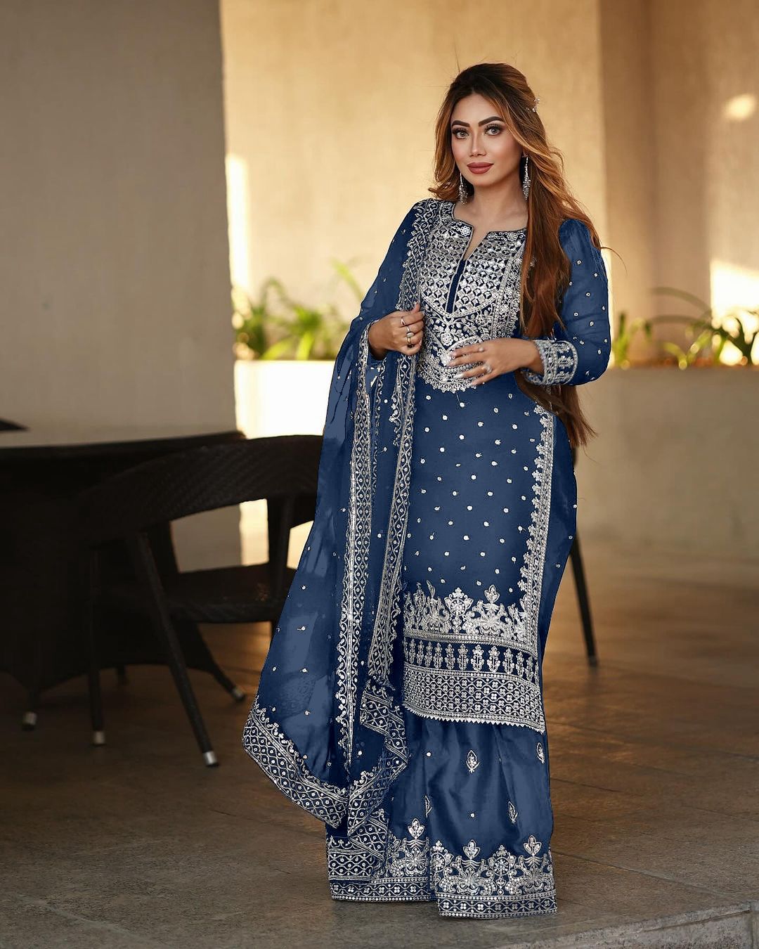 Georgette Embroidery Sequence Salwar Suit