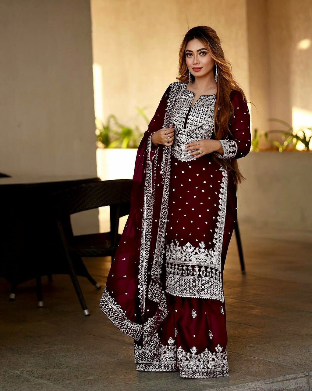 Georgette Embroidery Sequence Salwar Suit