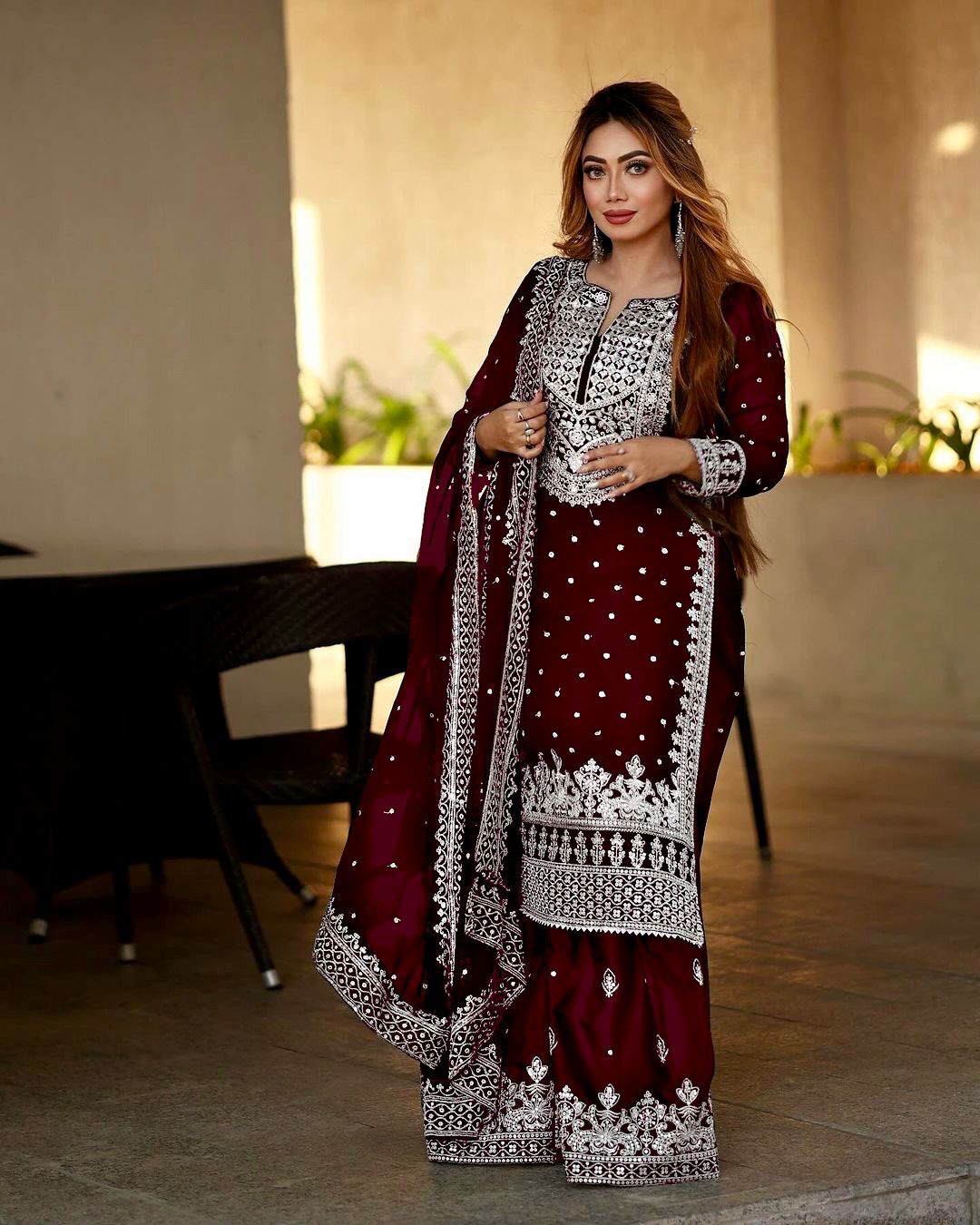 Georgette Embroidery Sequence Salwar Suit