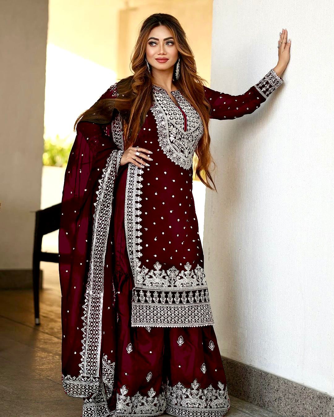 Georgette Embroidery Sequence Salwar Suit