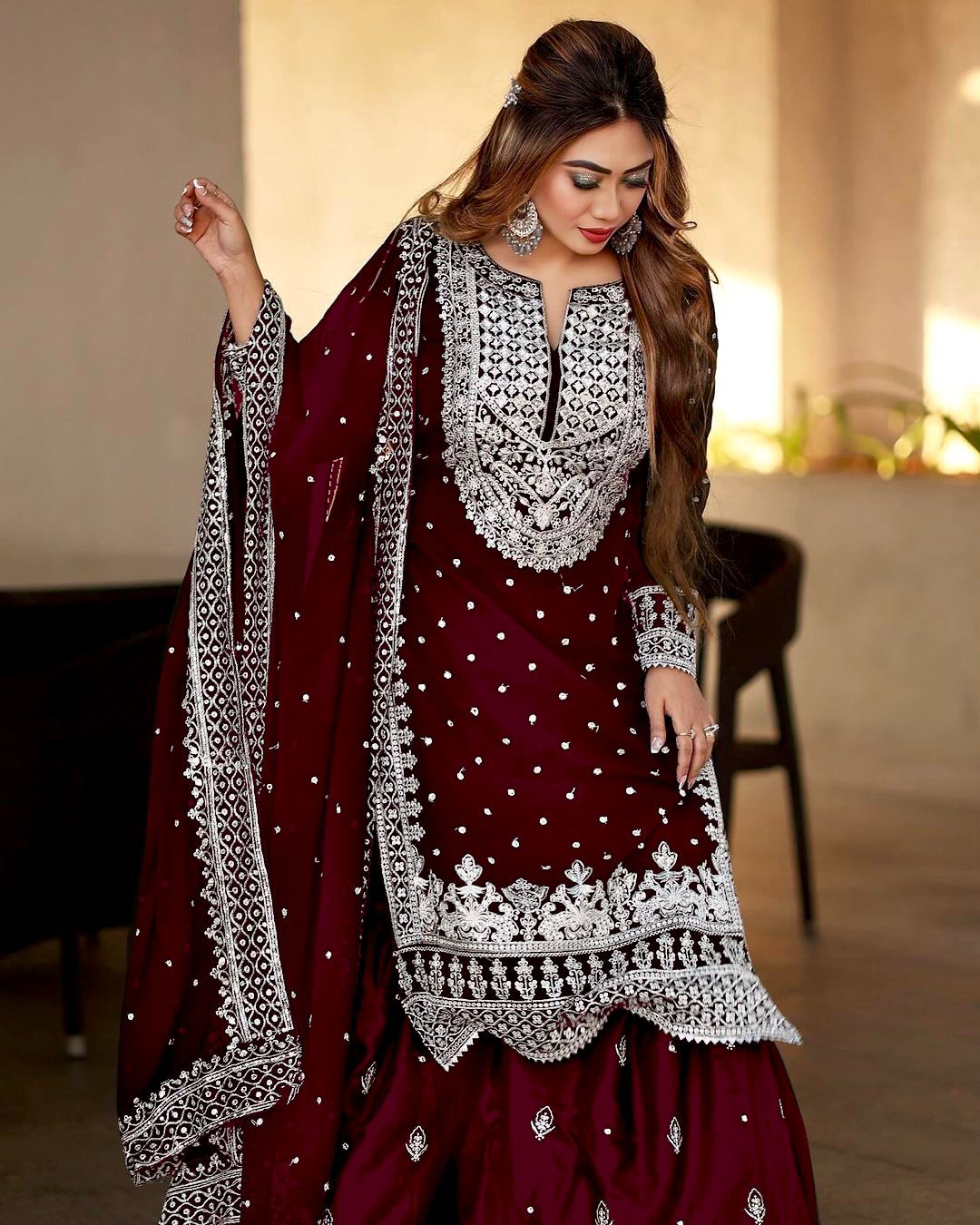 Georgette Embroidery Sequence Salwar Suit
