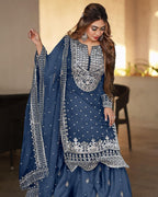 Georgette Embroidery Sequence Salwar Suit
