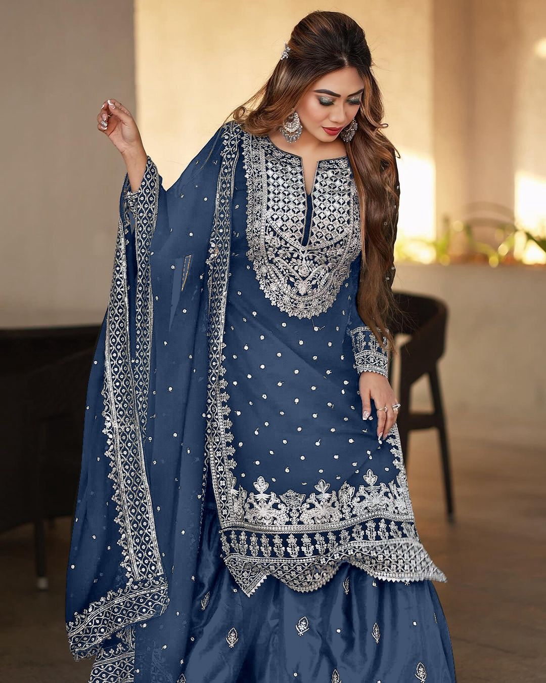 Georgette Embroidery Sequence Salwar Suit