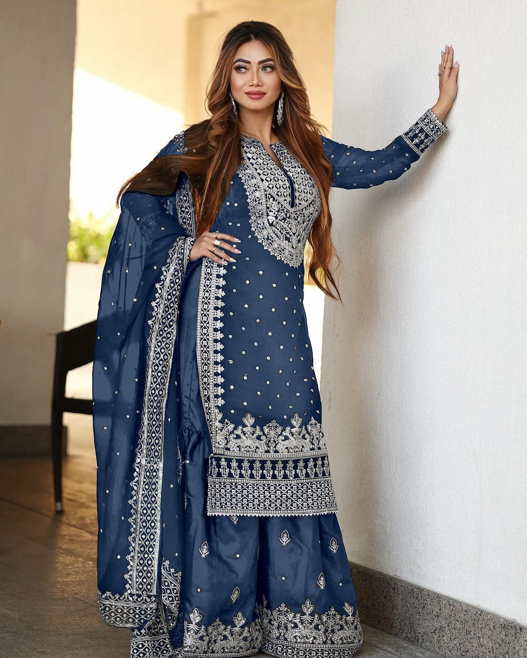 Georgette Embroidery Sequence Salwar Suit